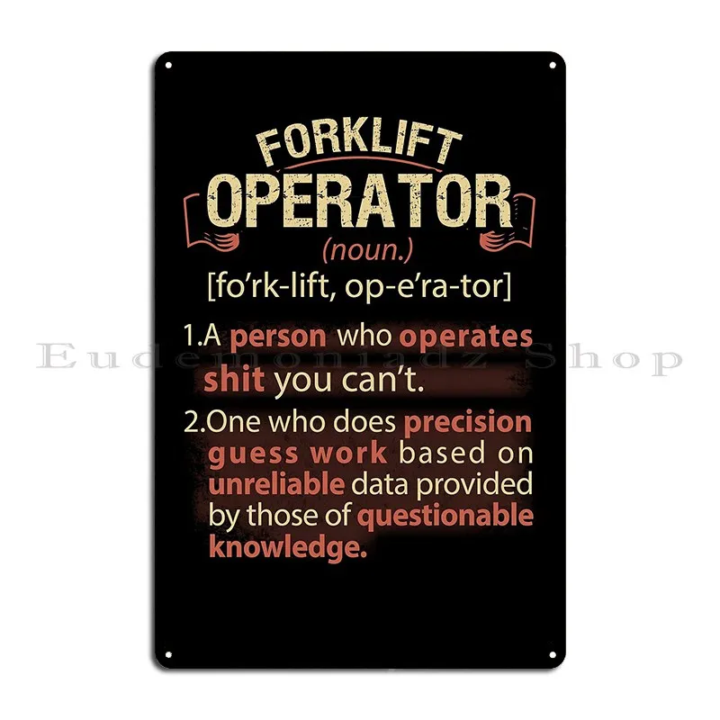 Forklift Operator Real American Definition Metal Sign Retro Customized Personalized Garage Retro Tin Sign Poster