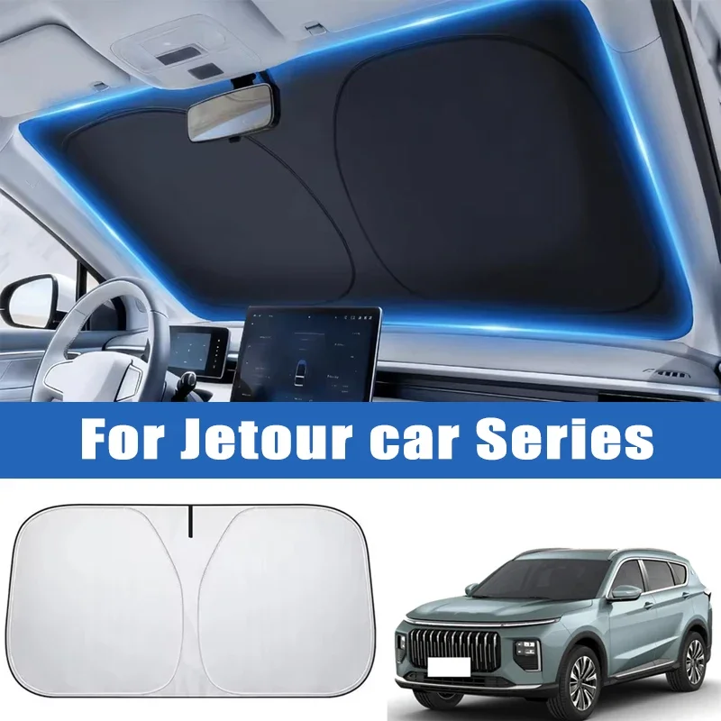 Car Front Windshield Sunshade Heat Insulation Sun Visor Summer Auto Accessories For Jetour X70 X70PLUS X90 X90PLUS Dashing T1 T2