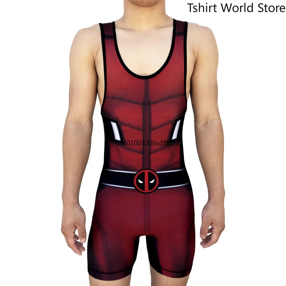 

New Men Adult Weightlifting Suit Training Competition Wrestling Weightlifting Sets Summer Weightlifting Team Triasuit Suit