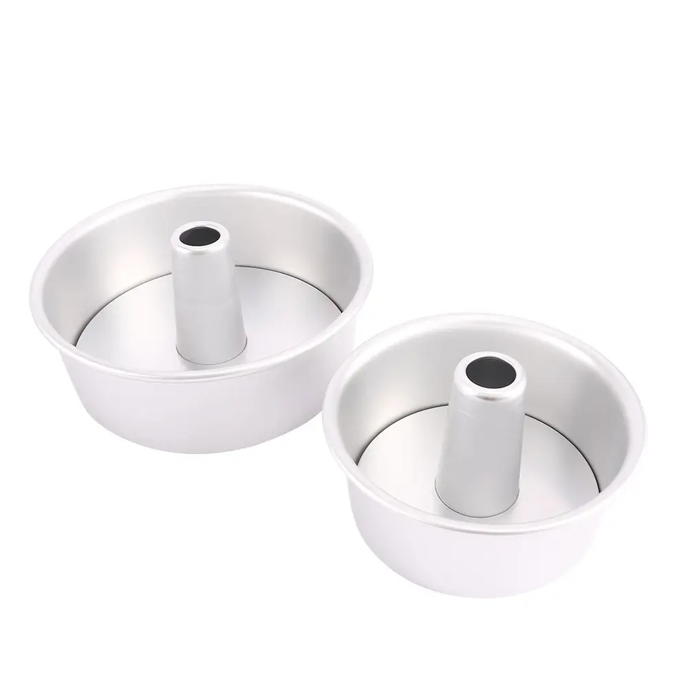 6/8 Inch Aluminum Alloy Round Hollow Chiffon Cake Mold Angel Food Cake Pan Baking Mould with Removable Bottom