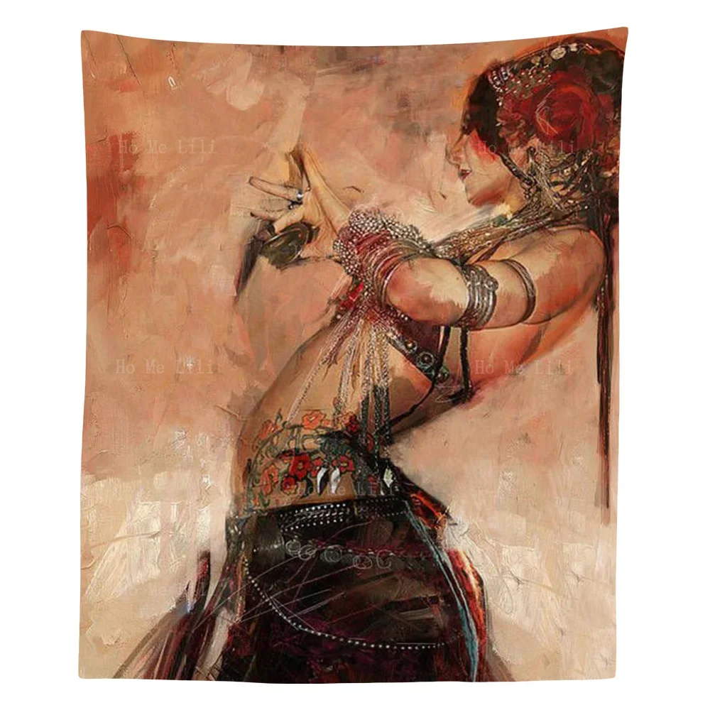 A Beautiful Woman Doing A Beautiful Belly Dance Room Decoration Tapestry By Ho Me Lili