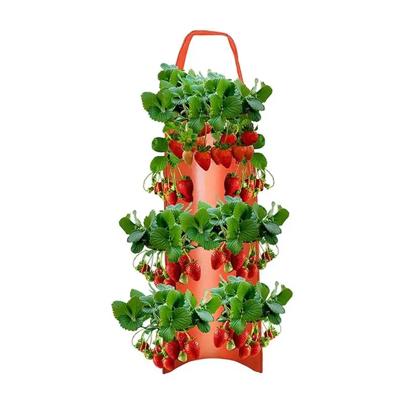 Tomato Grow Bag 8-Hole Hangable Fabric Pouch For Plant Aeration & Growth Gardening Accessories For Tomatoes Carrots Roses