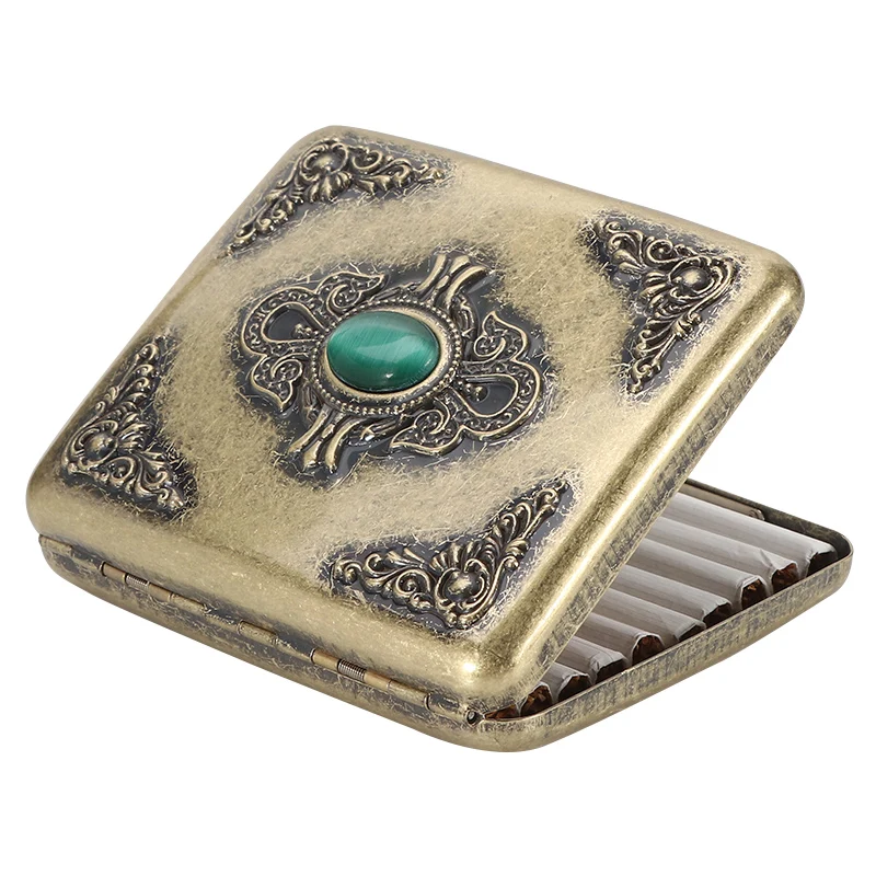 Metal Cigarette Case With High Capacity Container 20Pcs with 2 Clips Cigarettes Cigar Holder Storage Box Case