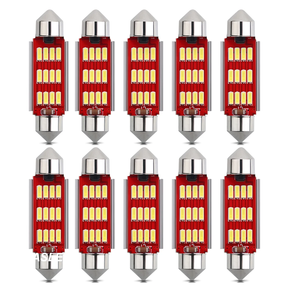 Bombilla LED Canbus IC sin errores C5W C10W, luz de lectura Interior de 31, 36, 39, 41mm, cúpula de festón, lámpara de maletero de equipaje, 10 Uds.