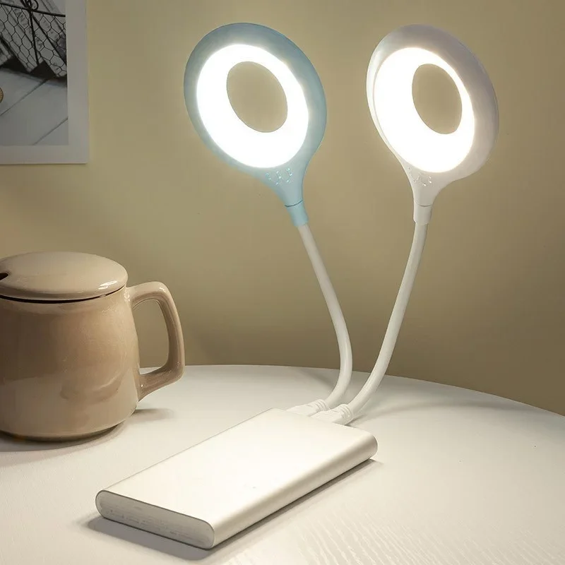 LED Desk Lamp Foldable Night Light USB Ring Light Eye Protection