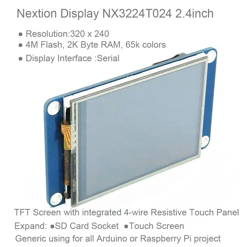 Nextion NX3224T024 2.4 "HMI عرض 320x240 مقاوم اللمس TFT LCD 5V UART واجهة لاردوينو راسبيري بي ESP32 ESP8266 #3