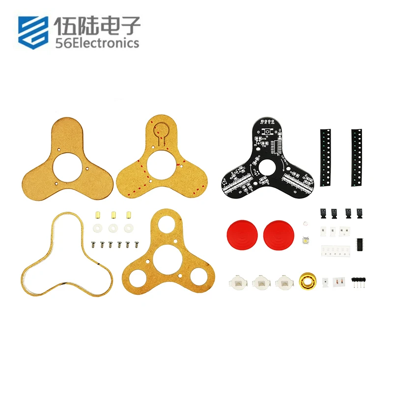 Finger Gyro Spinner DIY Kit 51 Single Chip Welding Luminous Display Soldering Spare Parts