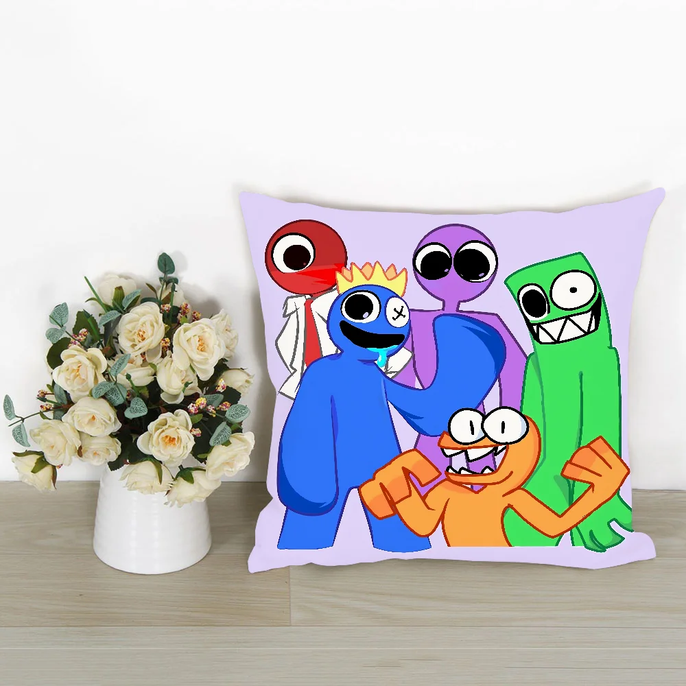 HOT R-Rainbowed Friends Pillow Case Plush Fabric Soft Pillowcase Double Sided Print Cushion Cover Household Gifts