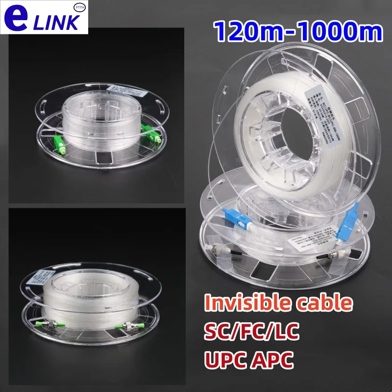 fiber patch cord transparent sc/apc drum G657A2 120m-1000m FC LC invisible fc/apc singlemode 200m 300m optic jumper 150m 500m