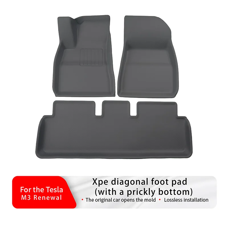 Suitable for Model 3 2024-2026 highland 3 refreshed version xpe diagonal foot pad (with a prickly bottom)