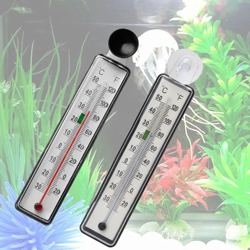 Aquarium Fish Thermometer Glass Meter Water Temperature Gauge Suction Cup