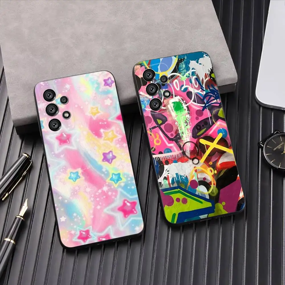 

Watercolor Graffiti Phone Case For Samsung Galaxy A13,A21s,A22,A31,A32,A52,A53,A71,A80,A91 Soft Black Shell