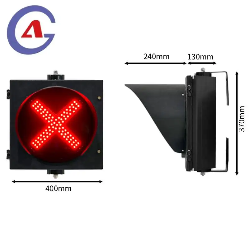 Segnale trasversale rosso semaforo da 300 mm |   Multi-tensione opzionale impermeabile e resistente alle alte temperature | Materiale PC