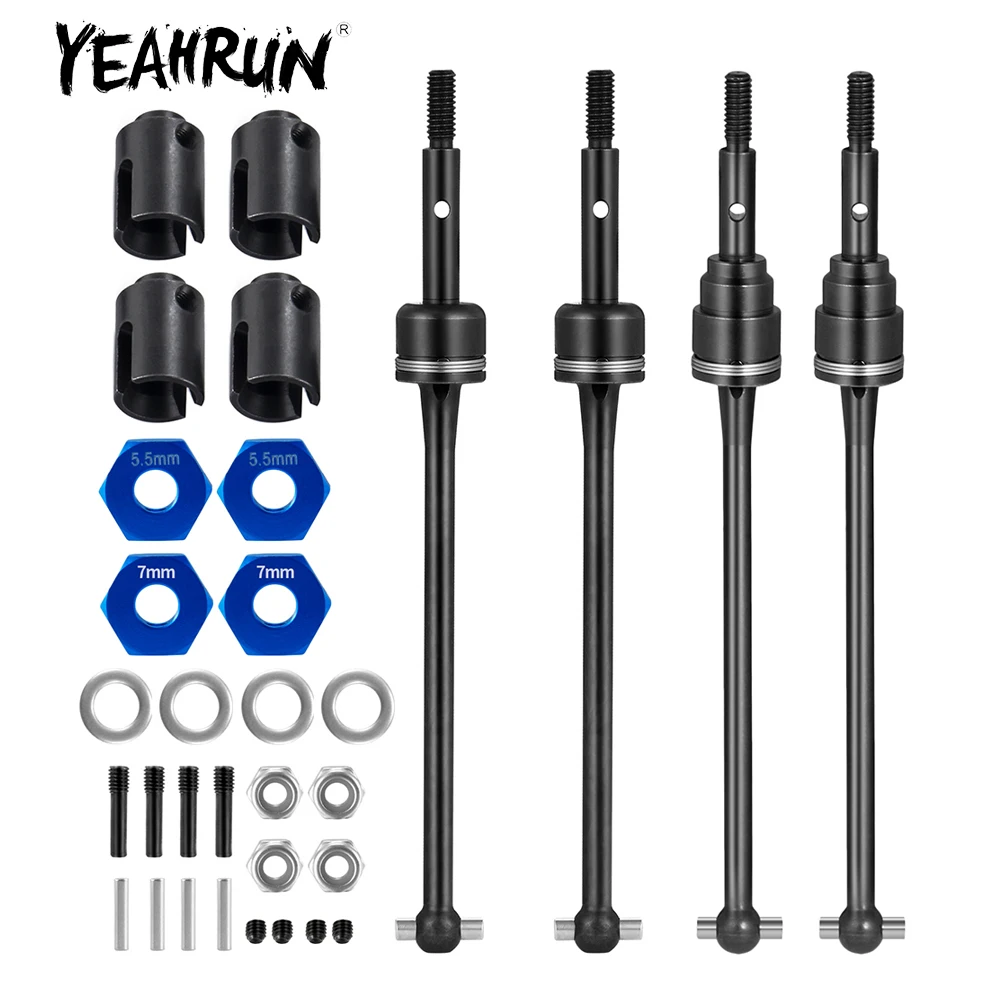 YEAHRUN 2Pcs Steel Front Rear CVD Shaft Drive for Slash 2wd 1/10 Short Course Truck RC Car Upgrade Parts