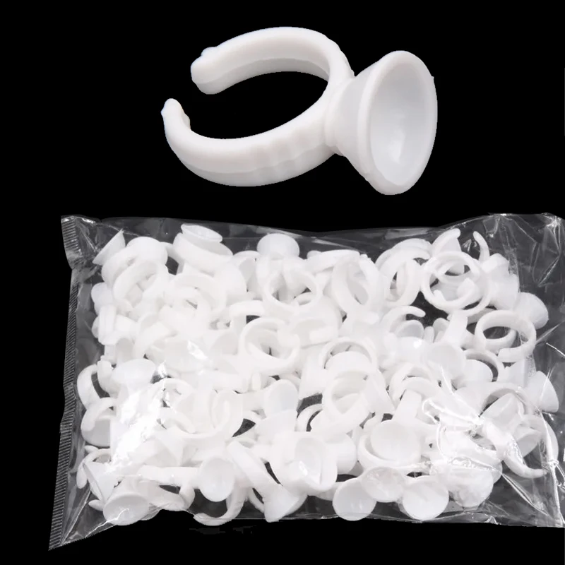 High Quality Glue Ring Eyelash Extension Glue Cup Container Permanent Makeup Tattoo Pigment Holder Tattoo Accessories 100pcs/bag