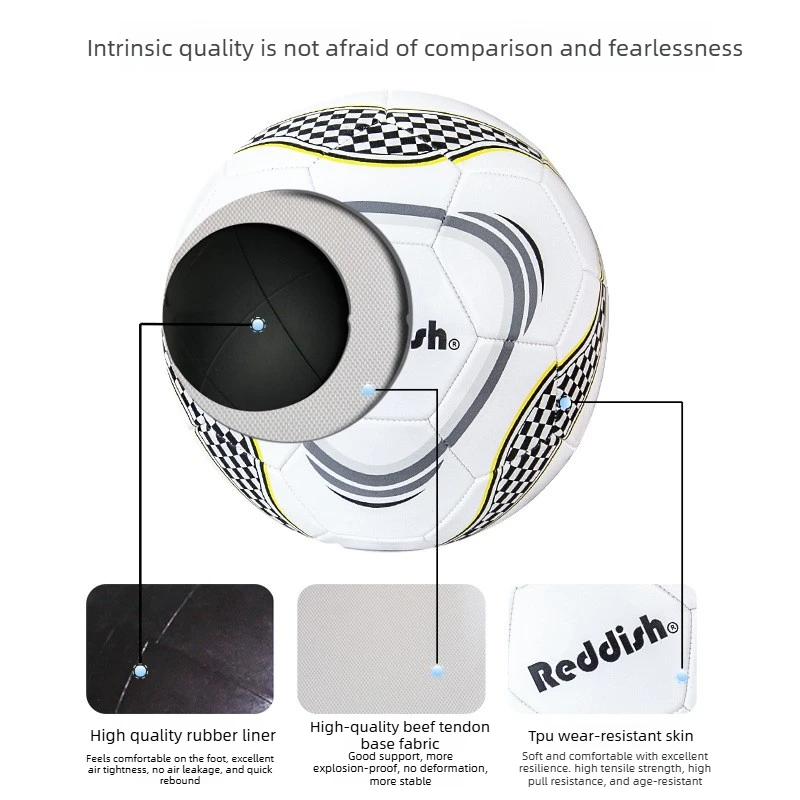 

Football No. 5 sewn PVC high elastic kick professional standard adult training machine sewn football