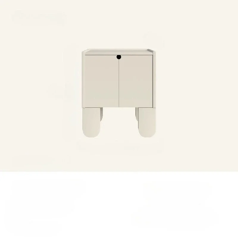 Pudding bedside table/water-based paint/Nordic simple cream beige children's room small cabinet