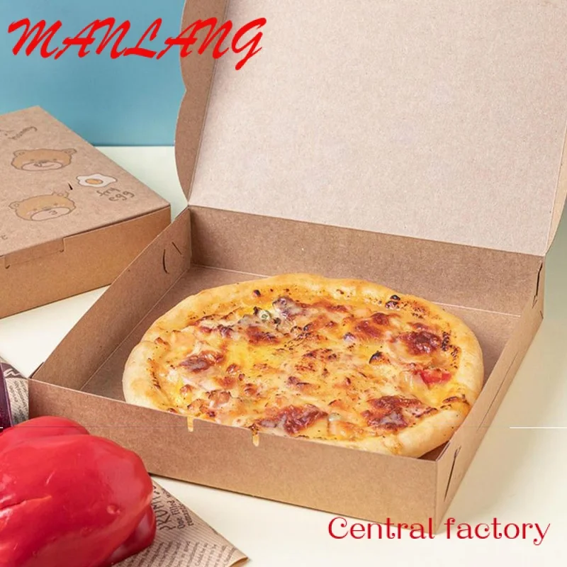 Pizza Folding Box Embalagem De Alimentos, embalagem De Pizza Ondulada, impressão De Logotipo Personalizado, por atacado