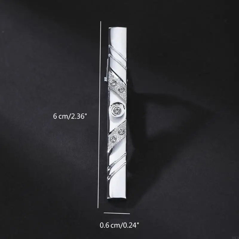 M6CD مشبك التعادل للرجال الكلاسيكية الفضة الماس الراين ربطة العنق المشبك مشبك رابطة عنق قرصة كليب مشبك لأعمال الزفاف #6