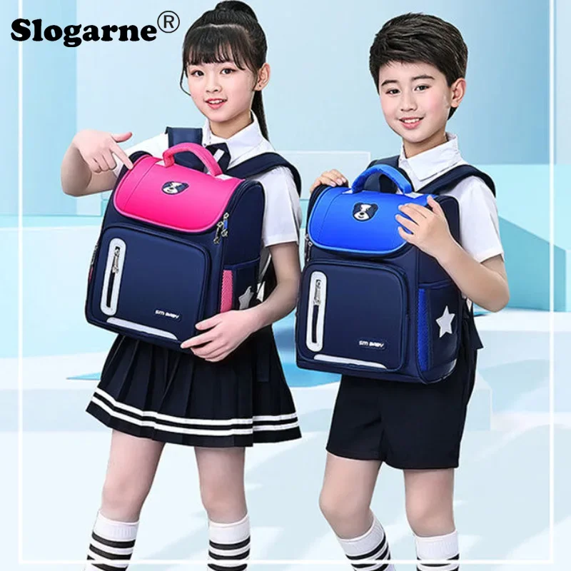 Students Simple Primary School Bags Boys 1-6 Grade Spine Protection Burden Reduction Schoolbag Girls Backpack Unisex Mochila Bag