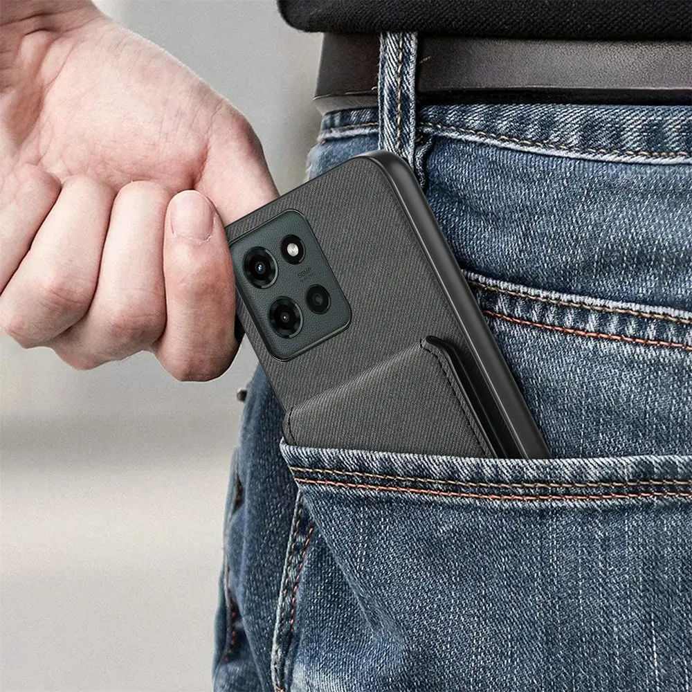 Luxus Fall für Motorola Moto G56 G66J G96 G85 G75 G35 G15 Power G54 G24 G14 G04 G05 G04S G13 G23 G84 5G RFID Karte Leder Abdeckung