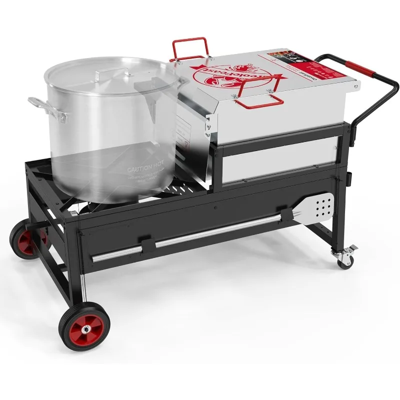 

CFT2018-N1 90 Qt Crawfish Boiler and Cooker Combo, 2-Burner Single Sack Propane Gas Seafood Cooker with Stainless S