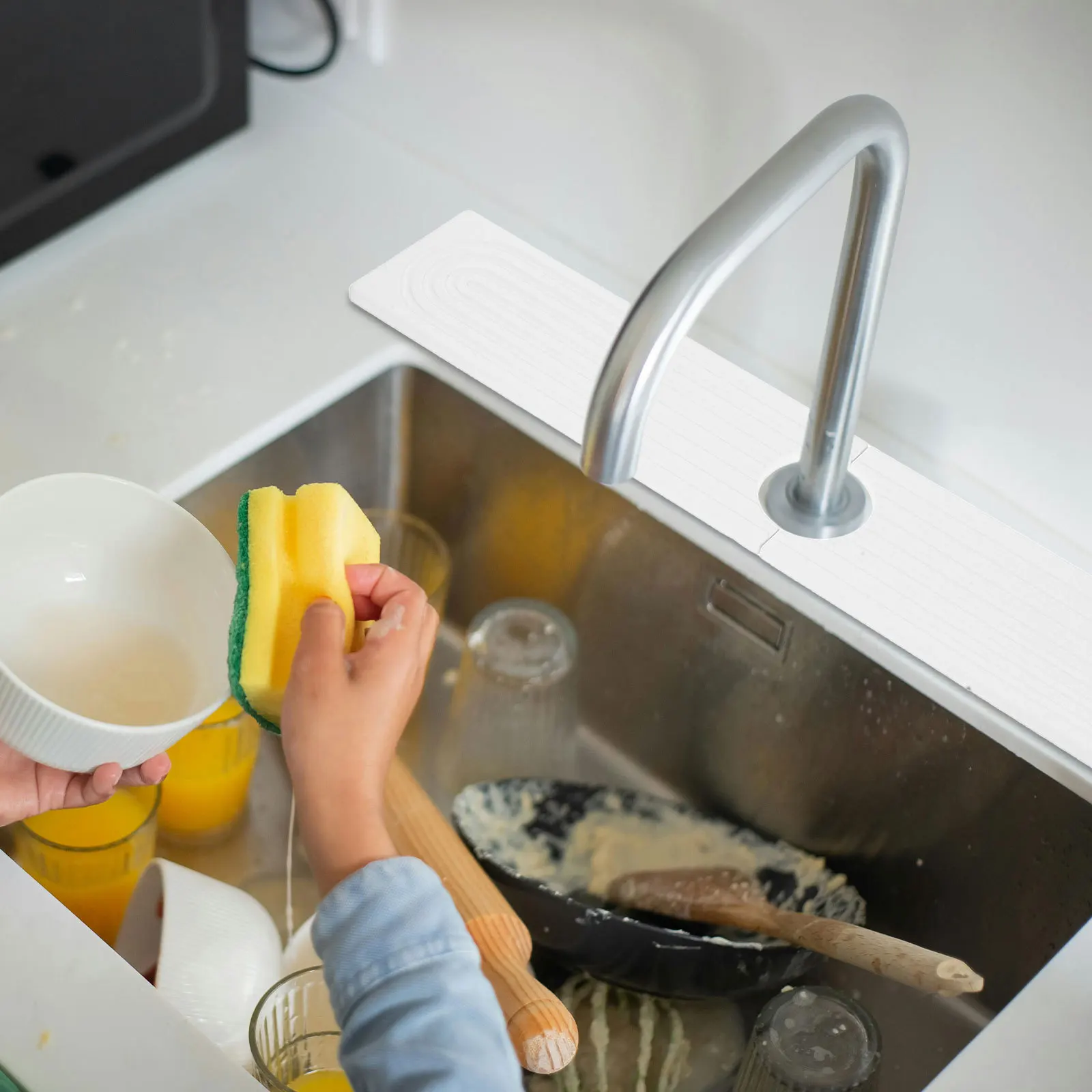 

1Set Diatomite Stone Kitchen Sink Faucet Mat Absorbent Fast Drying Splash Guard Tray Counter Organizer Countertop Drying Mat