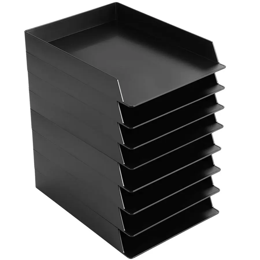 

20 Pcs Stackable Paper Trays Rectangular Plastic Desk Holder Desktop Document File Organizer Storage Letter for Back to School O