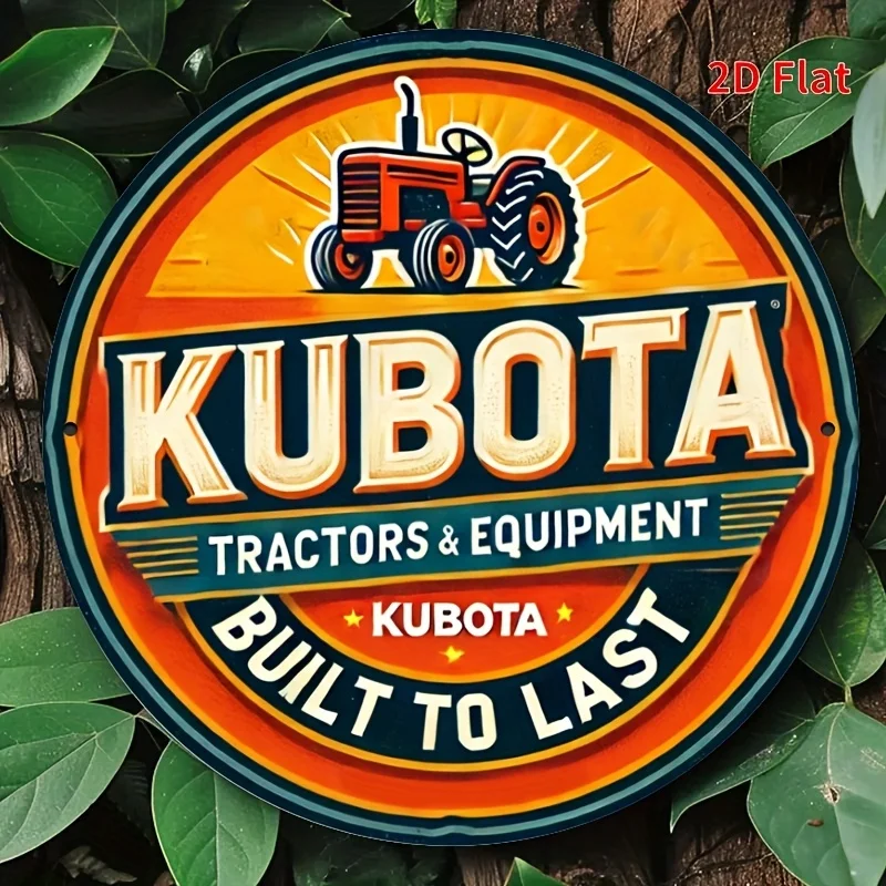 Letrero de Metal Vintage para Tractor agrícola, decoración de pared de aluminio Retro de 8x8 pulgadas con diseño de Tractor Kubota, obra de arte Industrial rústica, 1 ud.