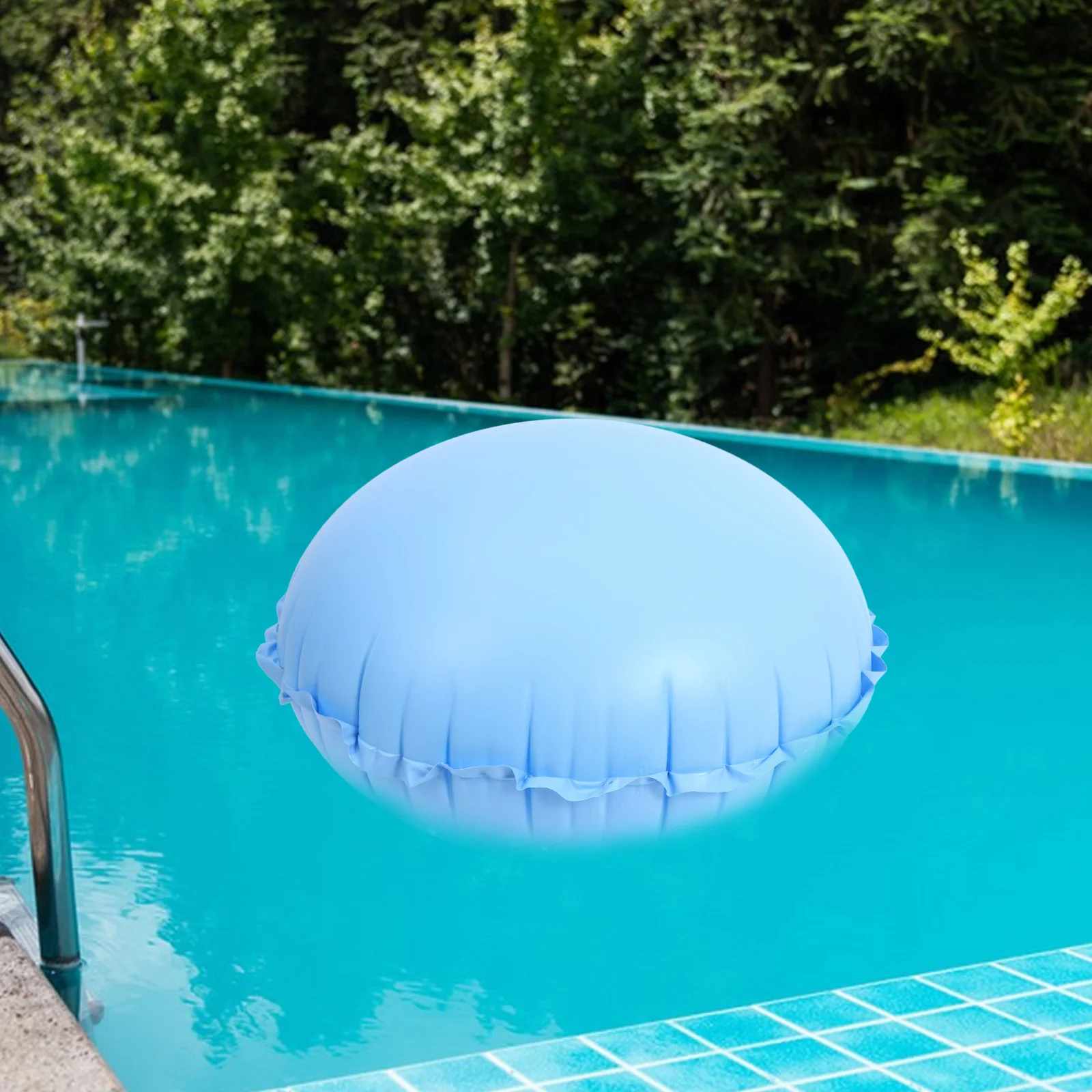 

Inflatable Pool Pillow Thick PVC Blue 120x120cm Winter Swim Accessories Floating Cushion Durable Cold Resistant Portable
