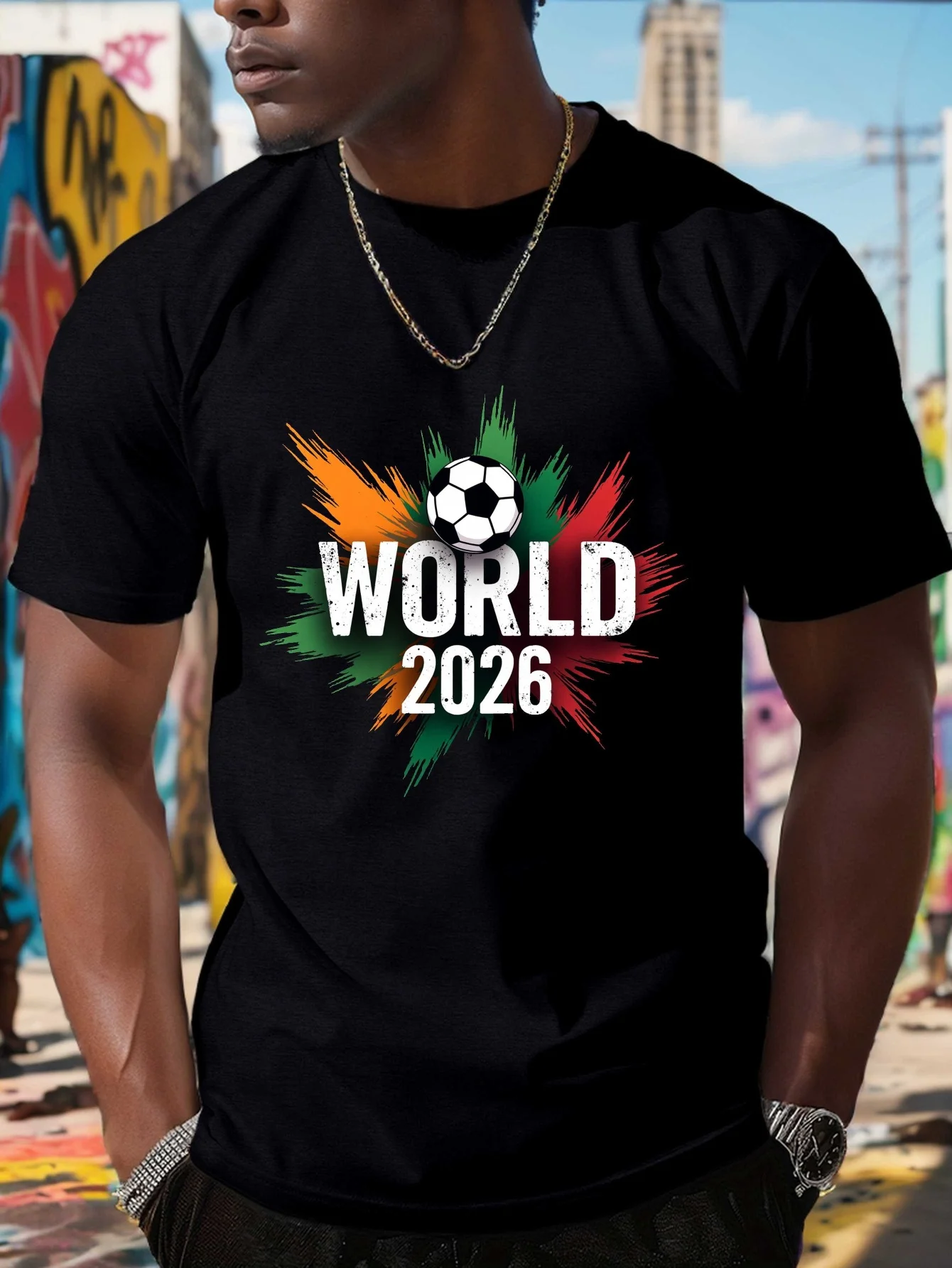 2026 Men's World Soccer Themed T-Shirt