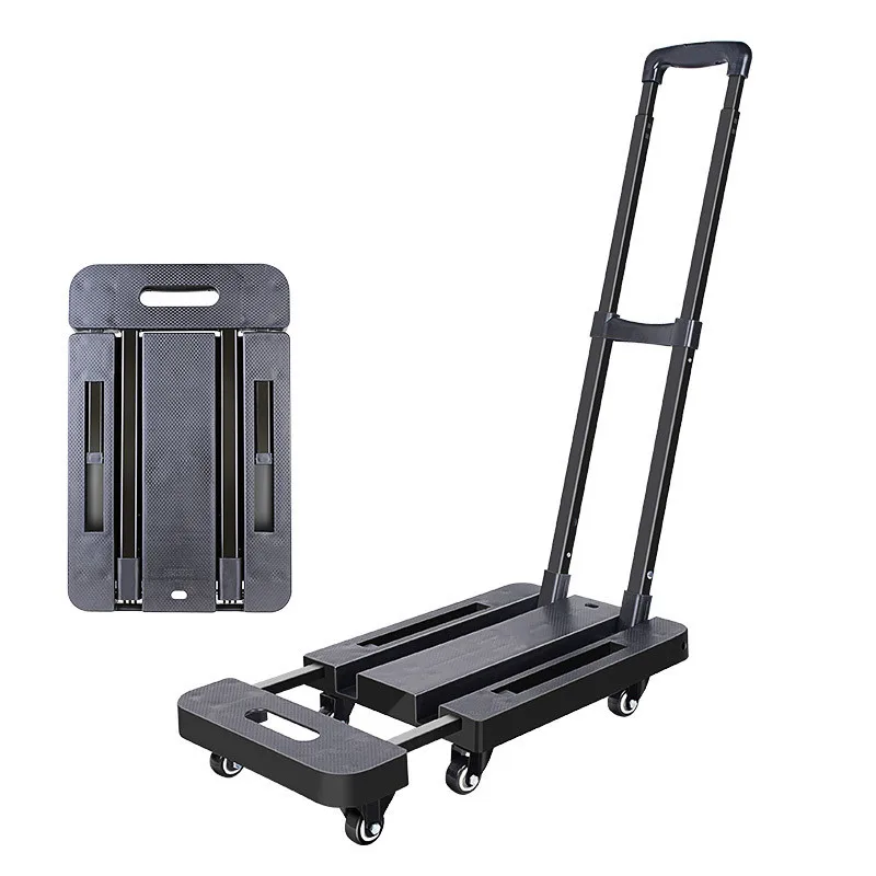 

Folding Hand Truck Foldable 500lbs Heavy Duty Portable Platform Luggage Cart Collapsible Dolly with 6 Wheels for Travel House