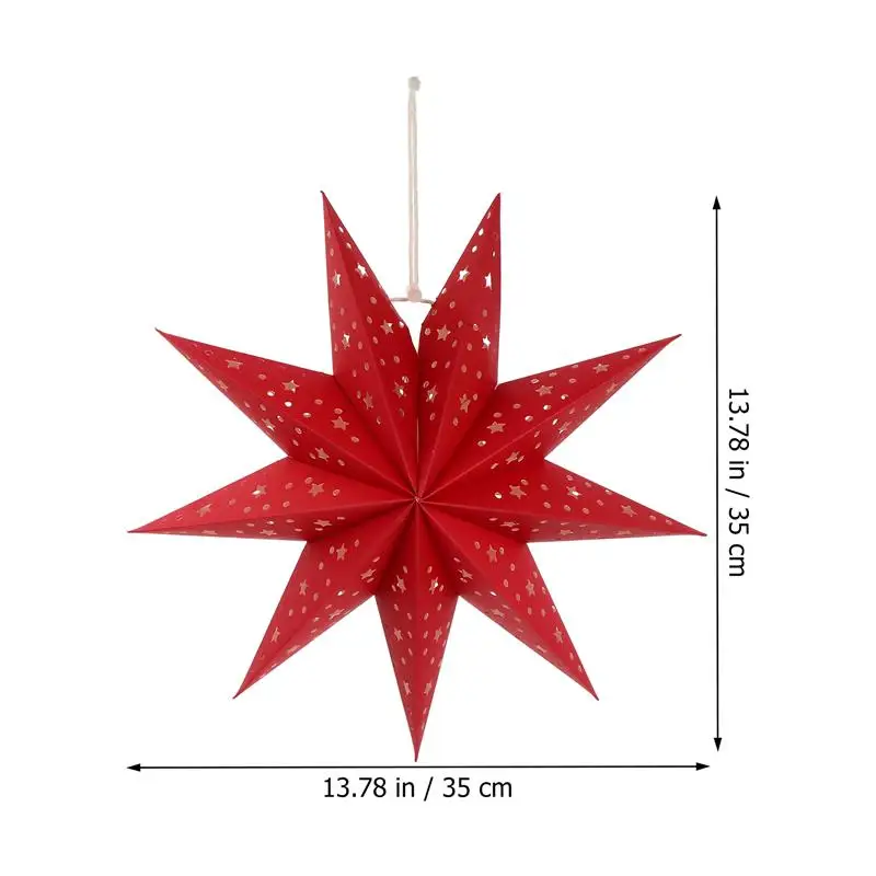 Xmas Led Star Star Paper Lampshade Pendant 3d Paper Star Lantern Christmas Star Lampshade Christmas Window Lights