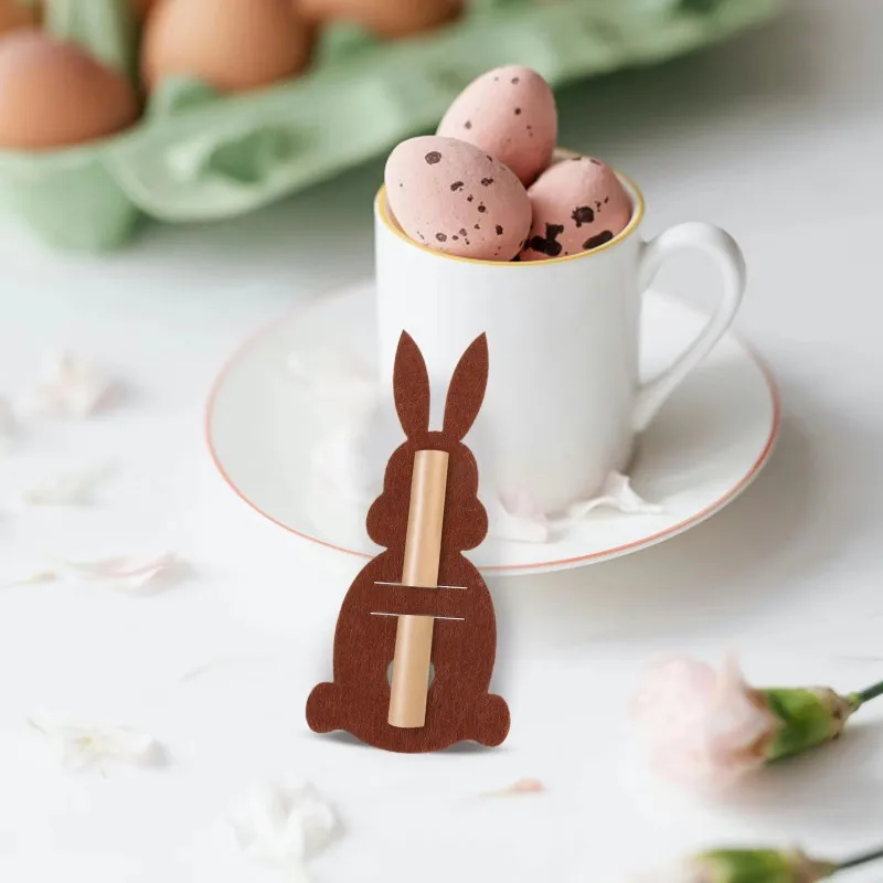 10pcs Easter Bunny Coin Clip Party Plate Bunny Mini Money Clip Cartoon Felt Bunny Money Clip