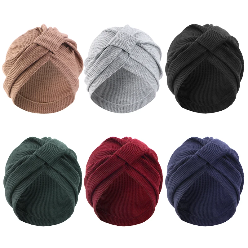 Winter Caps for Women's Waffle Headscarf Hat Breathable Cotton Thick Waffle Square Headscarf Hat Indian Hat Ethnic Headscarf