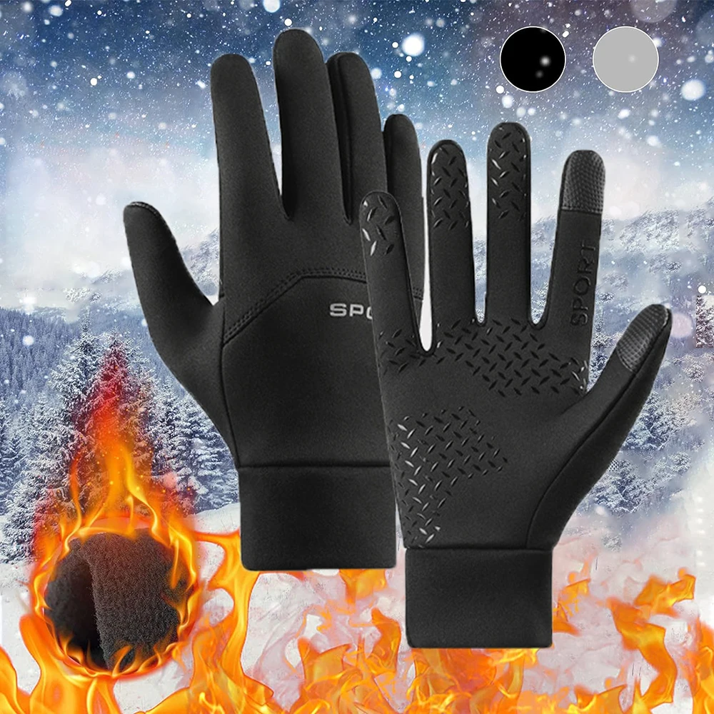 

Winter Warm Gloves Waterproof Windproof Men Women Cold Weather Touch Screen Fingers Mittens for Driving Running Outdoor Biking