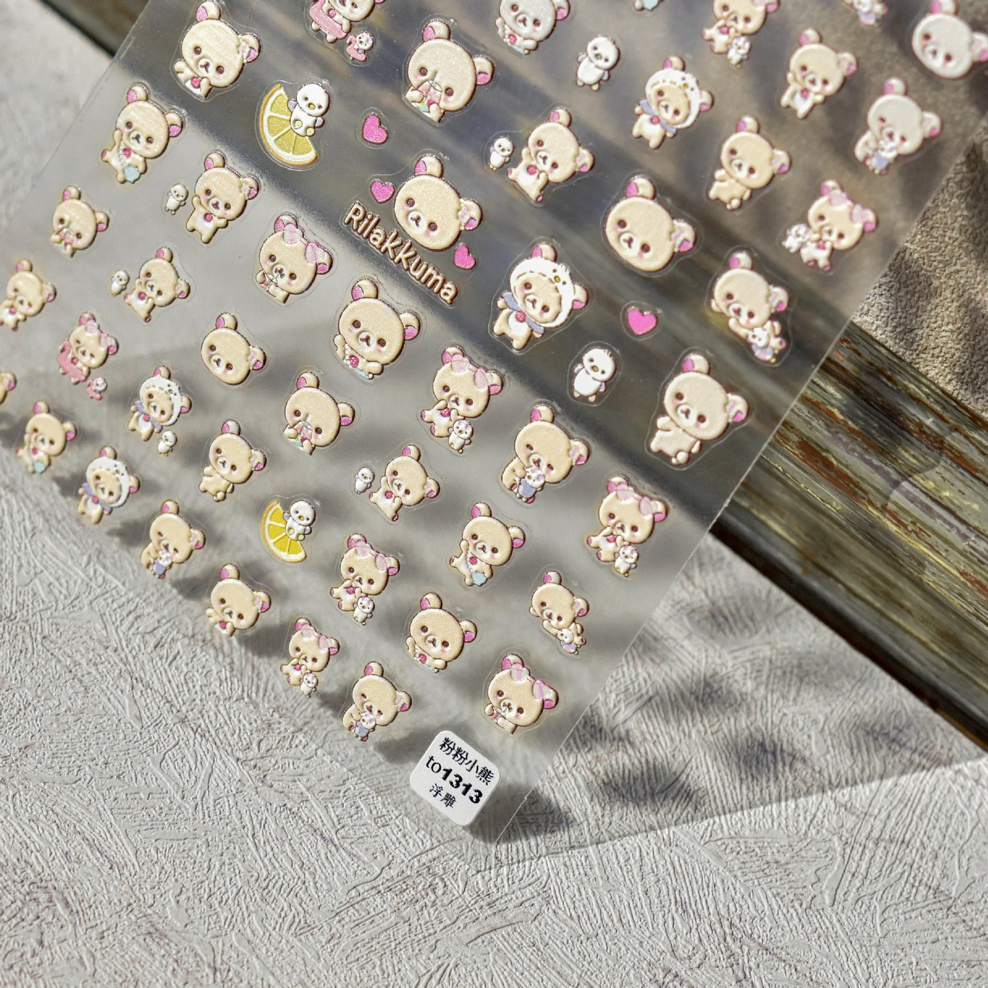 5D Nail Sticker Cute Bear Designs Nails Art Decals Decals for Nails Art Decorations Nail Foils Transfer Manicure Korea