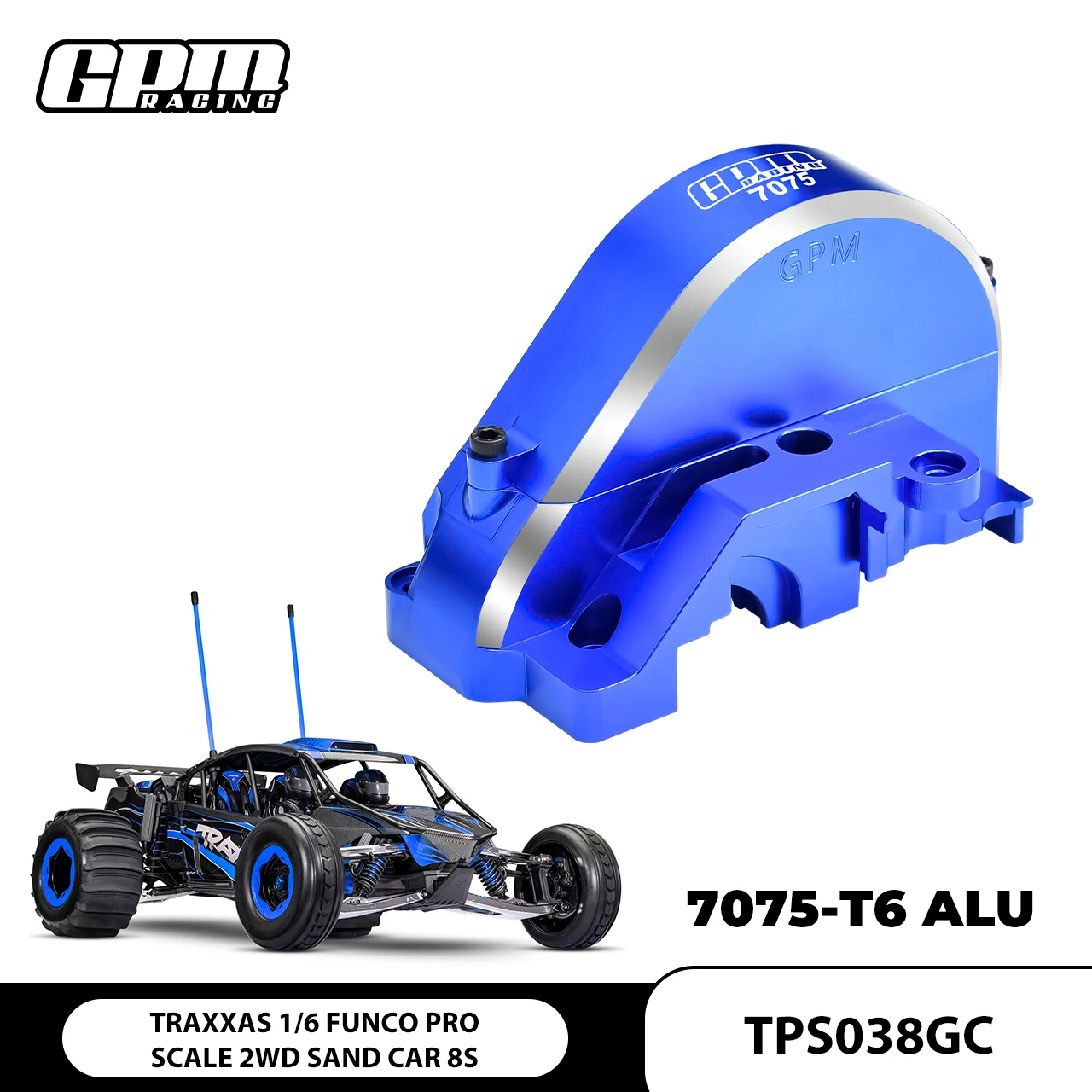 

GPM TRAXXAS 1/6 Funco Sand 8S 109076-4 Для 7075 Негабаритные крышки шестерен из сплава для 1,5 мода/30T