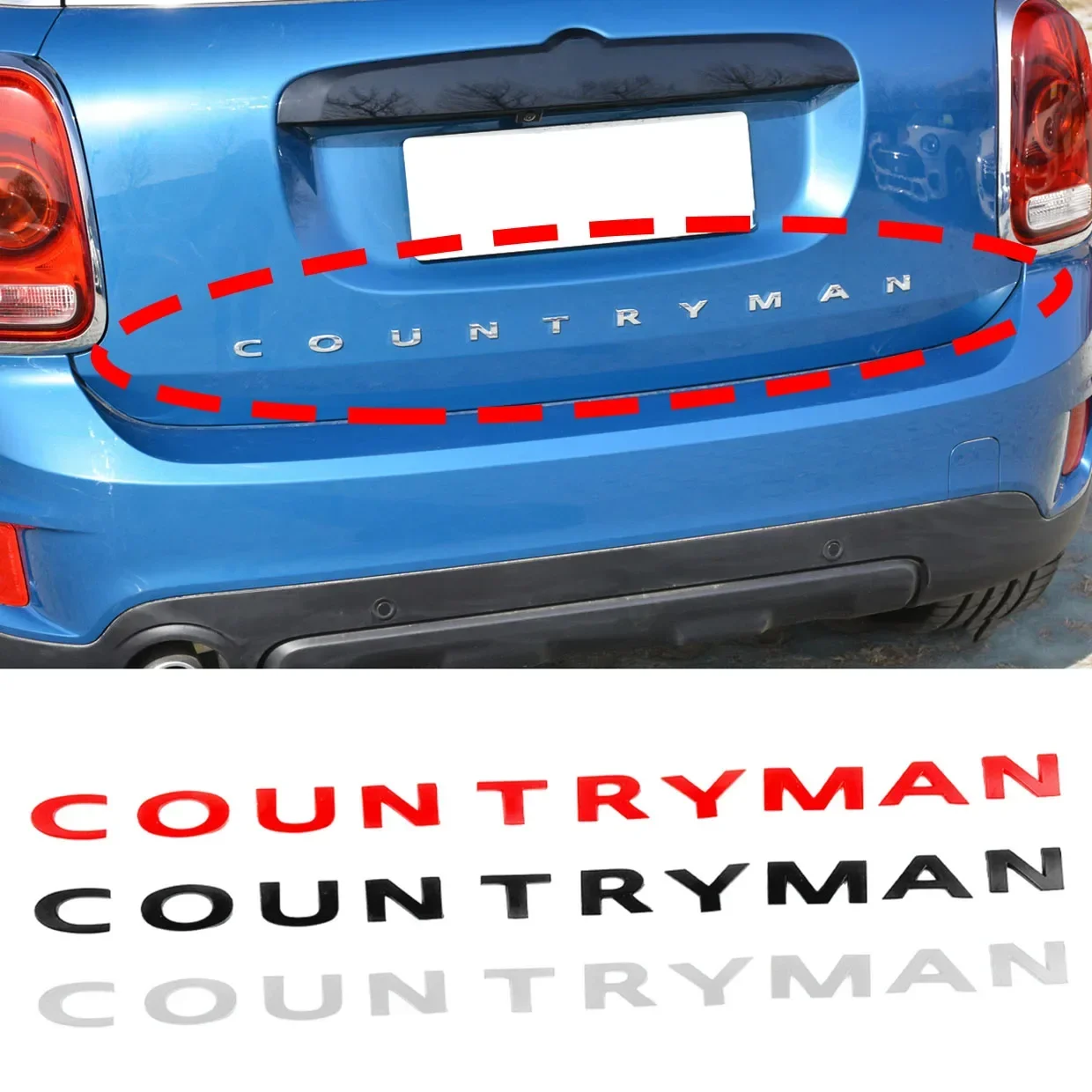 

3D ABS Black Clubman Logo Countryman Emblem Letters Sticker Car Trunk Badge For Mini Cooper S Countryman R60 F60 Accessories