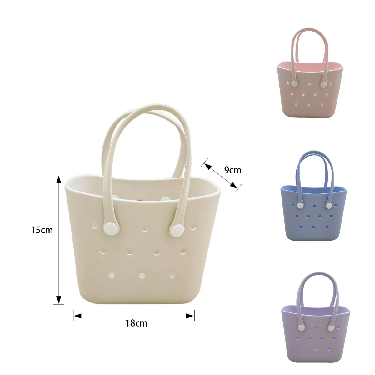 

New Multi-color EVA Beach Bag Hole Handbag Soft Buet ape Casual Leisure Tote Bag Youth Faion Wear Resistant