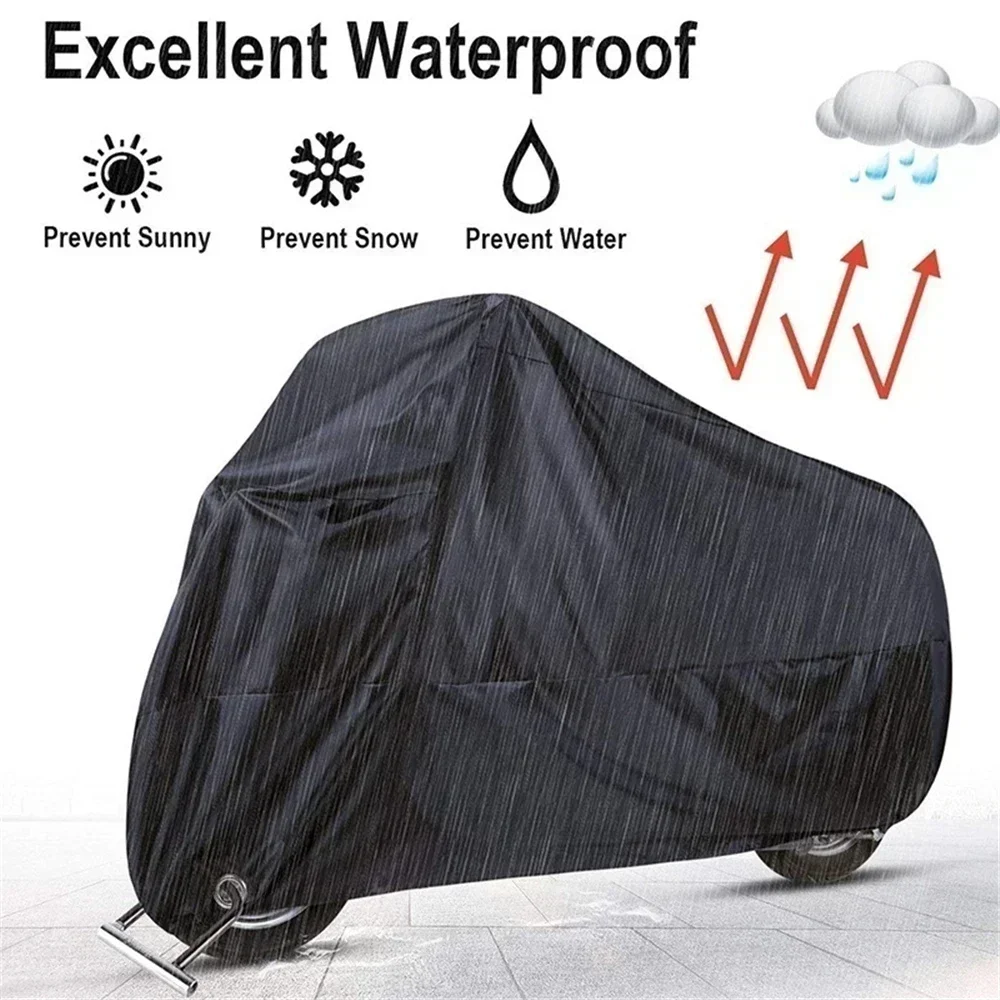 Motorcycle Cover Waterproof All Season Dustproof UV Protective Outdoor Indoor Scooter 190T Wear-resistant Fabric Motorbike Cover