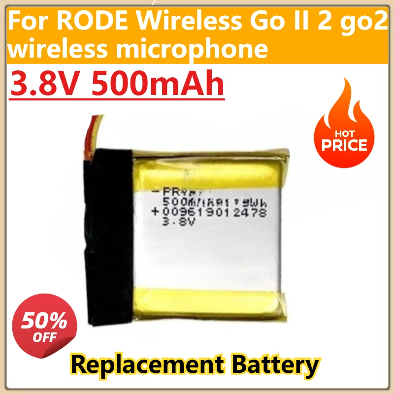 New 3.8V 500mAh Replacement Battery For RODE Wireless Go II 2 go2 wireless microphone