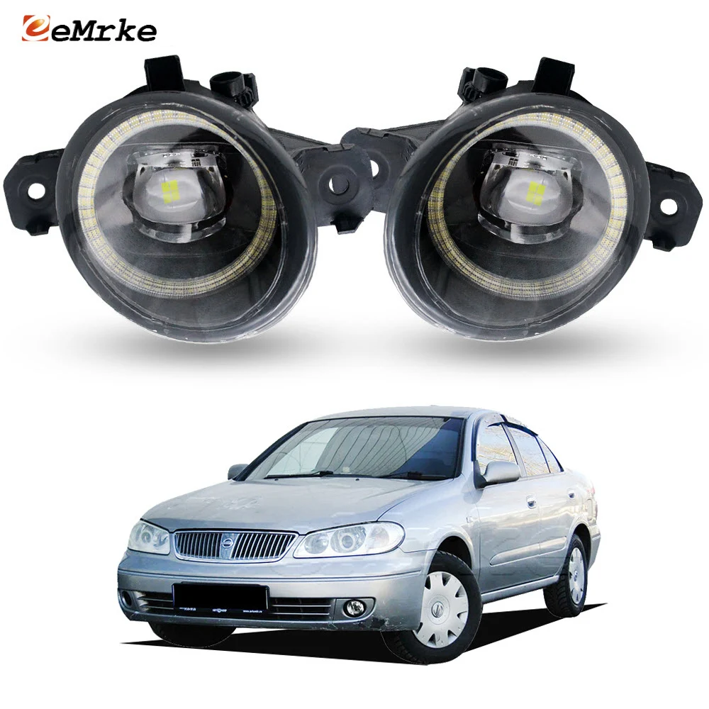 

Upgrade Led Fog Lights Angel Eyes DRL for Nissan Sunny N16 2003-2009 Car Fog Daytime Running Lamp with Cut-line Lens 30W PTF