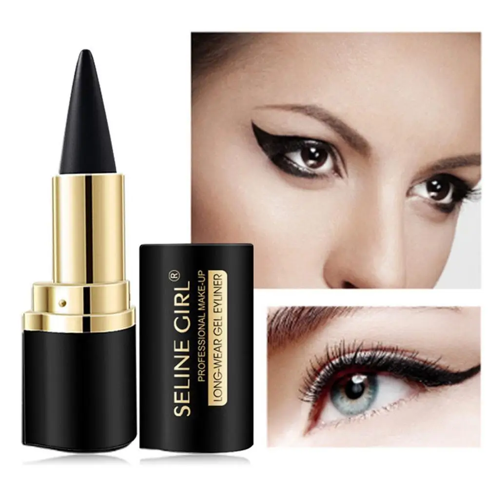 Matita per Eyeliner nera Stick per migliorare gli occhi impermeabile Gel solido e spesso duraturo Smooth Eye Smoky Long Liner Beauty Cosmetic N8T5