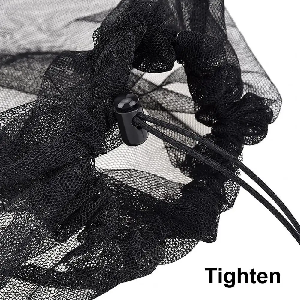 Hunter Mosquito Shield Mosquito Head Net Fine Mesh Face Shield with Drawstring for Hats Breathable Protection Netting for Men