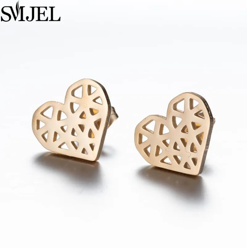Tiny Love Heart Stud Earrings for Women Girls Romantic Stainless Steel Ear Piercing Earring Jewelry Accessory Valentine\'s Gifts