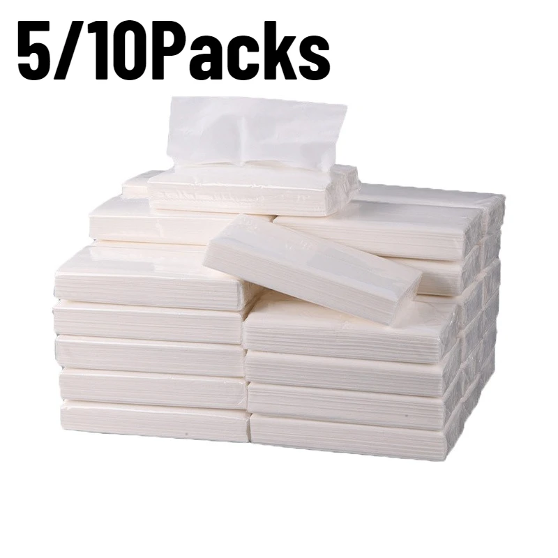 5/10Packs White Disposable Tissues Toilet Paper Pull-out Tissues Household Hotel Restaurant Traveling Portable Packing