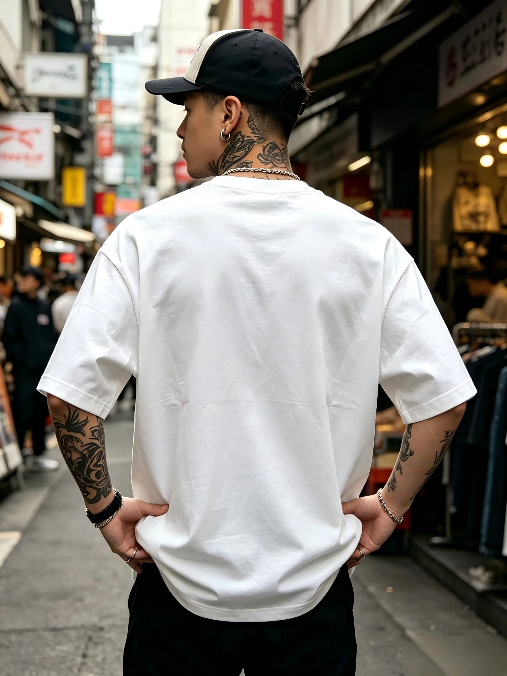 Men's 100% Cotton Cute Confused Duck Question Mark Print T-Shirt, Minimalist Design, Loose Short Sleeve Street Casual Teei