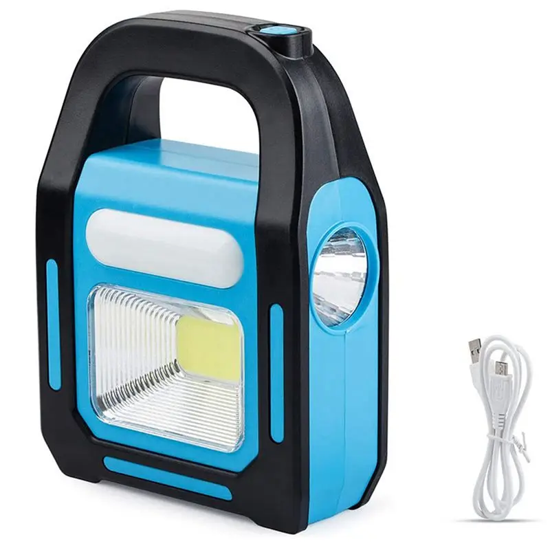 4X 3 In 1 Solar USB Rechargeable COB LED Camping Lantern, Charging For Device, Waterproof Emergency Flashlight LED Light