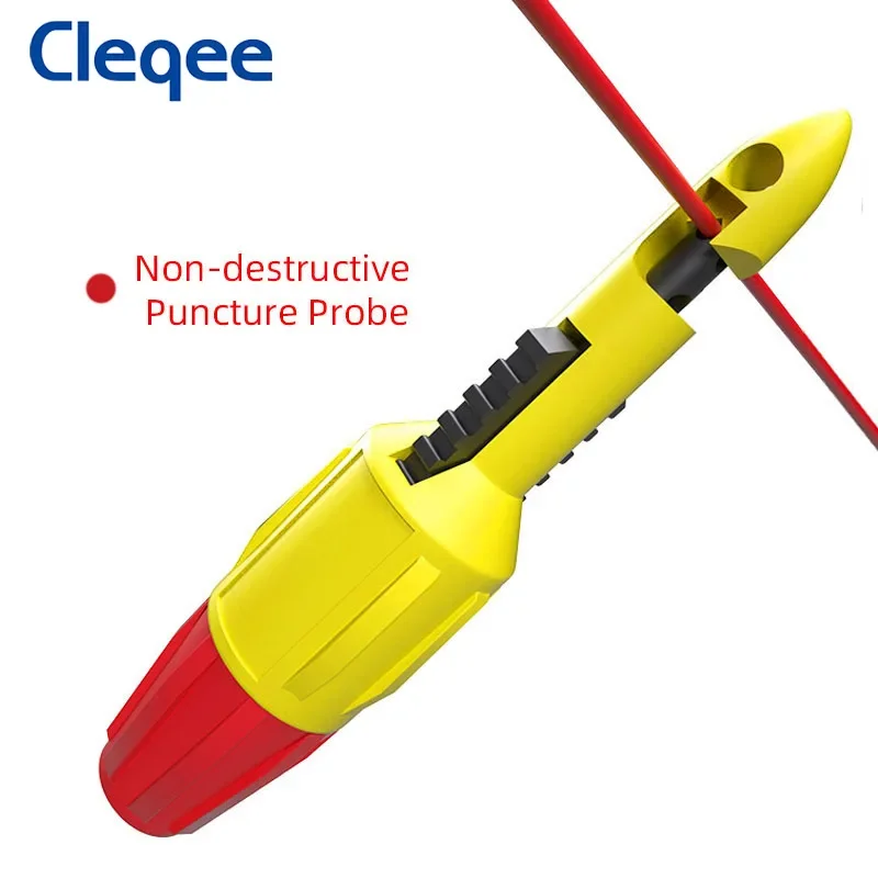 Cleqee P30039.4 Insulation Wire Piercing Puncture Probe + 4mm Socket Test Hook Clip,  Automotive Car Repair Puncture Probe